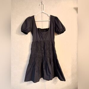 Zara Little Black Dress Smocked Dress Mini Dress Princess Whimsygoth Bodycon